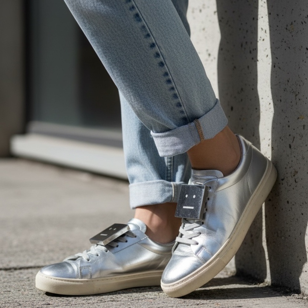Acne Studios Silver Metallic Lace-Up Shoes